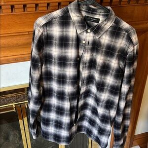 All Saints Monochrome Checkered Shirt